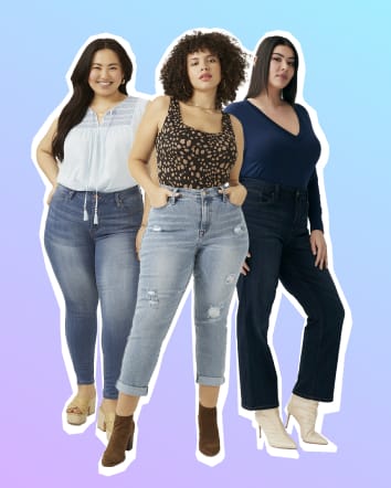 Buy Freeform By High Star Women Plus Size Comfort Wide Leg Pure Cotton High  Rise Heavy Fade Jeans - Jeans for Women 23365860
